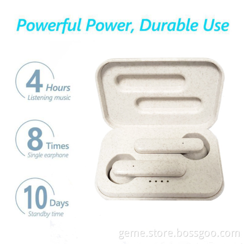 Wireless Eco-friendly Wheat Straw Wireless Earbuds